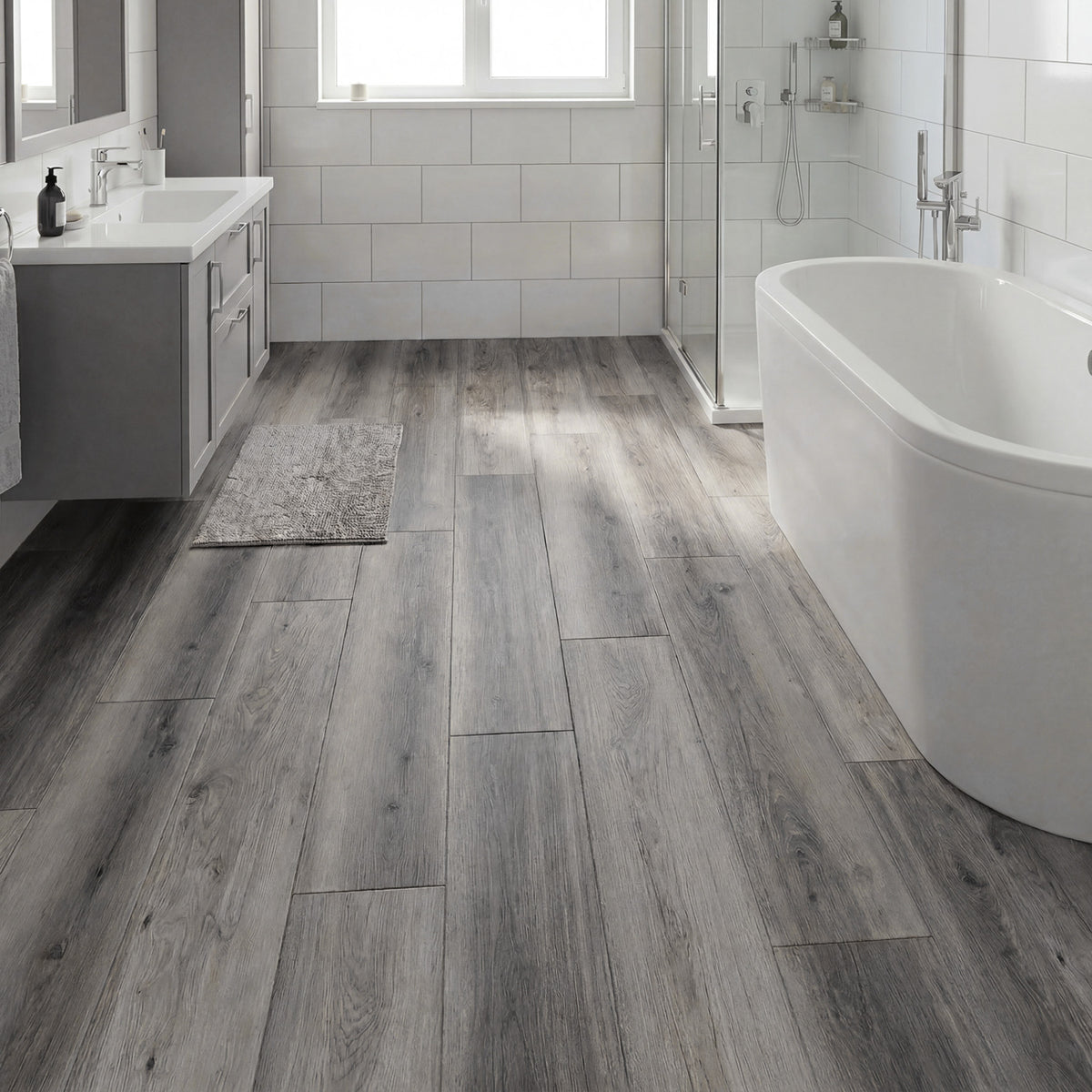 Floor Tile Vinyl Flooring Waterproof Vinyl Plank Flooring-Gray