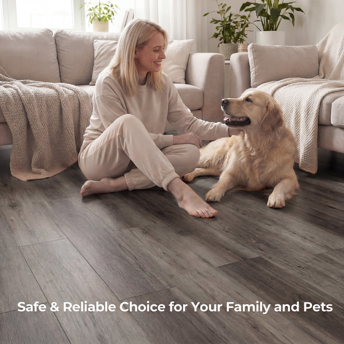Floor Tile Vinyl Flooring Waterproof Vinyl Plank Flooring-Gray