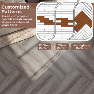 Floor Tile Vinyl Flooring Waterproof Vinyl Plank Flooring-Gray