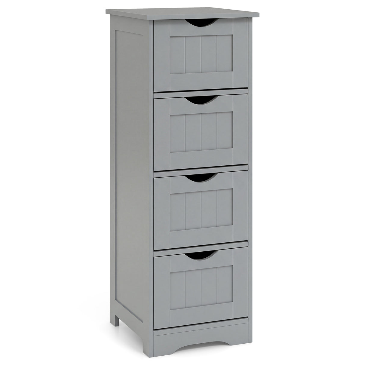 Floor Wooden Free Standing Storage Side Organizer for Bathroom-White