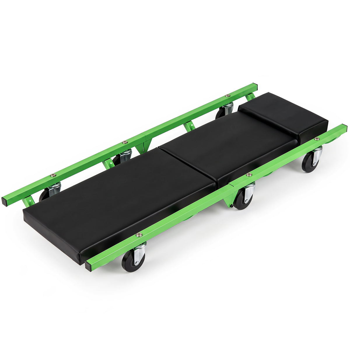 Foldable Automotive Creeper with 360Â° Swivel Wheels 330 lbs for Garage-Green