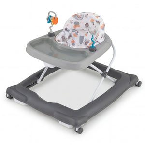 Foldable Baby Walker with Removable Seat and Adjustable Height for 6-12 Months-Gray