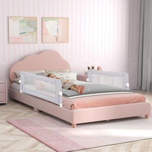 Foldable Bed Rail Swing Down Baby Bed Guard Rail-Light Gray