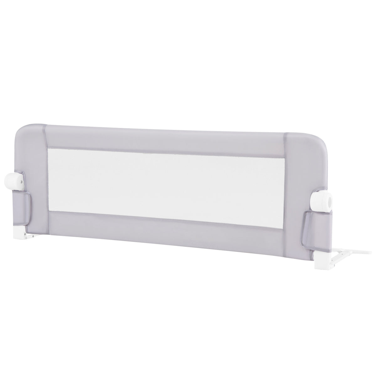 Foldable Bed Rail Swing Down Baby Bed Guard Rail-Light Gray