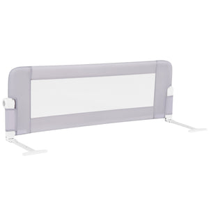 Foldable Bed Rail Swing Down Baby Bed Guard Rail-Light Gray