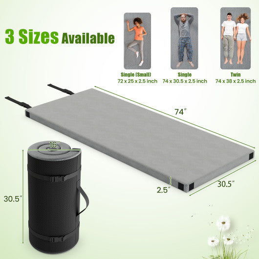 Foldable Camping Mattress with High density foam Cushion and Anti-slip Bottom-Gray