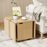 Modular Coffee Table Set of 2 L Shaped Center Tables for Small Space-Walnut