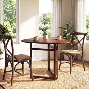 Foldable Dining Table 31.5" Triangular Small Kitchen Table for 2-Walnut