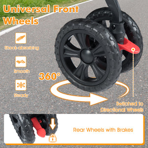 Foldable Double Pet Stroller with Adjustable Sunshade and Storage Basket-Gray