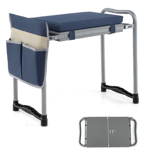 Foldable Garden Kneeler and Seat for Seniors Gardeners-Navy