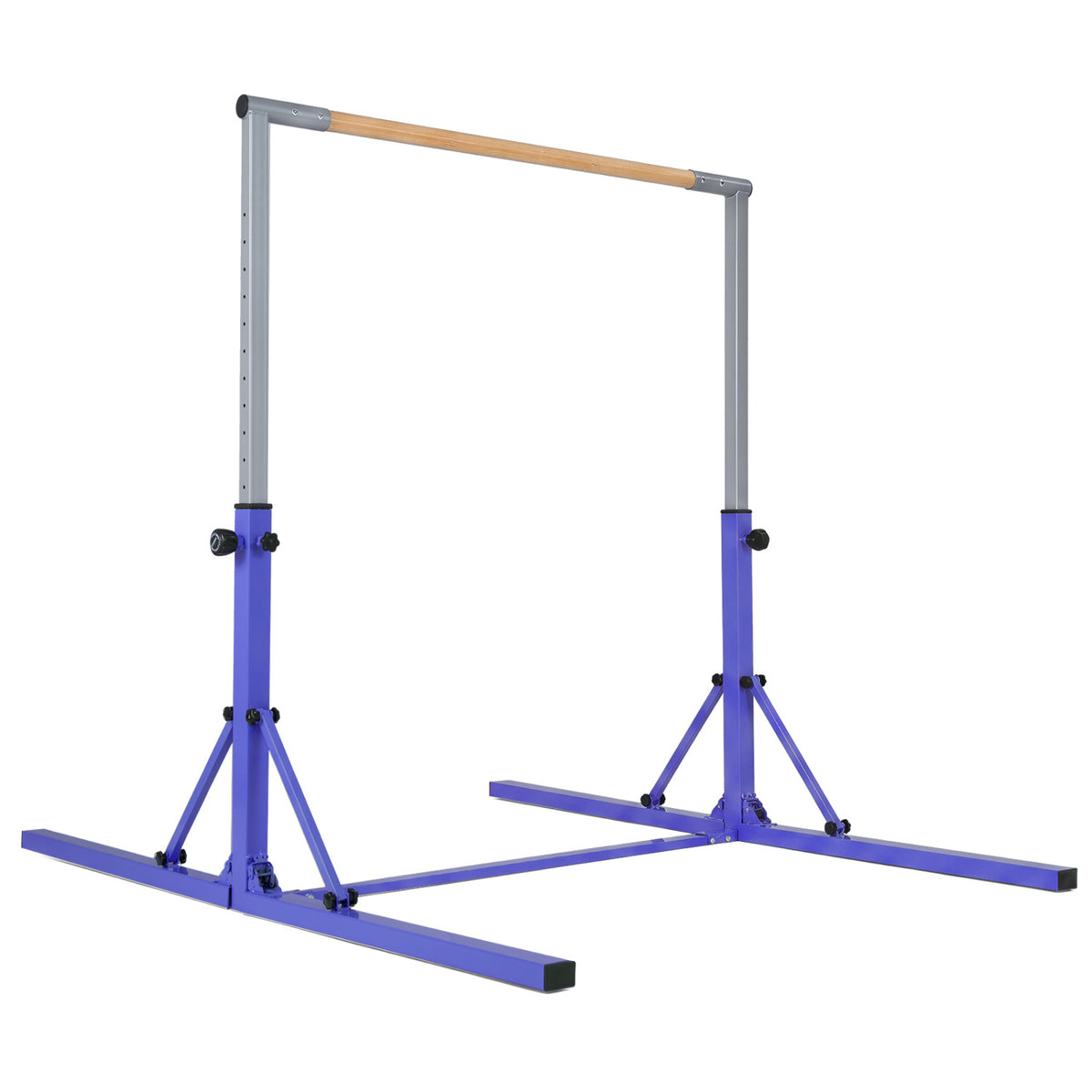 Foldable Gymnastics Bar for Kids with 3-Level Adjustable Heights-Purple