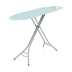 Foldable Ironing Board with Iron Rest and Adjustable Height-Turquoise