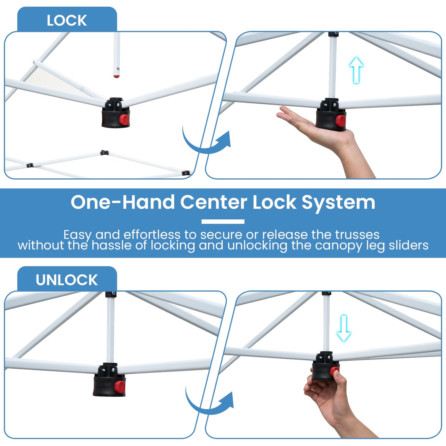10 X 10 FT Foldable Outdoor Patio Shelter Canopy Tent with 1-Push Center Lock-Pink by DirectDeals