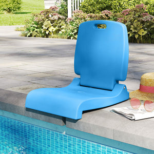 Foldable Outdoor Pool Chair with Handle and Back Support-Blue