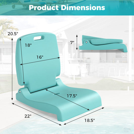 Foldable Outdoor Pool Chair with Handle and Back Support-Green