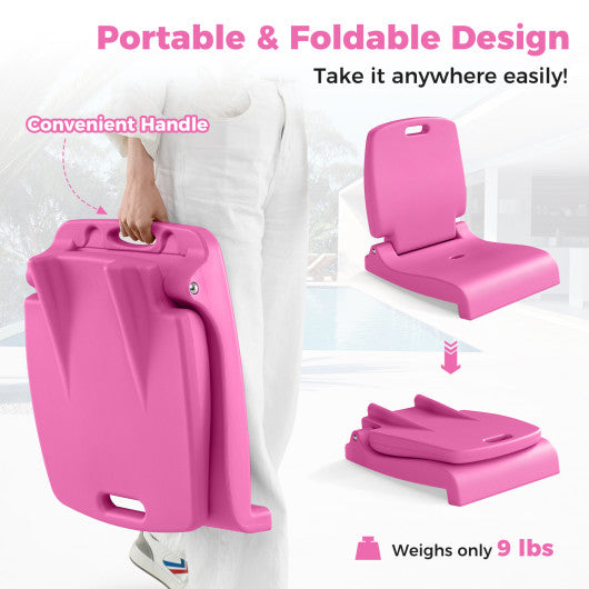 Foldable Outdoor Pool Chair with Handle and Back Support-Green
