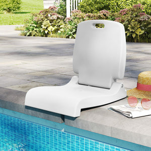 Foldable Outdoor Pool Chair with Handle and Back Support-White