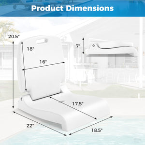 Foldable Outdoor Pool Chair with Handle and Back Support-White