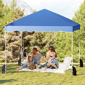 Foldable 10 X 10 Feet Pop up Canopy Tent with Wheeled Bag-Blue