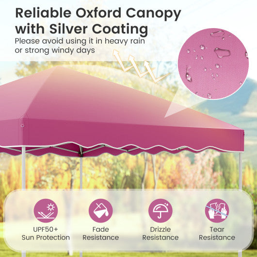 Foldable 10 X 10 Feet Pop up Canopy Tent with Wheeled Bag-White