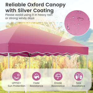 Foldable 10 X 10 Feet Pop up Canopy Tent with Wheeled Bag-White