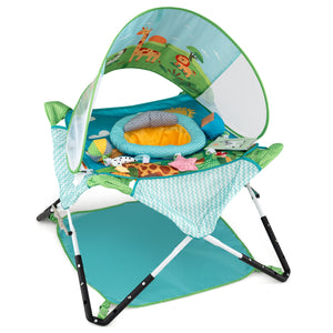 Foldable Portable Baby Jumper Indoor/Outdoor Infant Activity Center with Interactive Toys-Blue