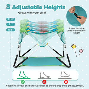 Foldable Portable Baby Jumper Indoor/Outdoor Infant Activity Center with Interactive Toys-Blue