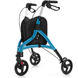 Foldable Rollator Walker with Lightweight Aluminum Frame-Blue