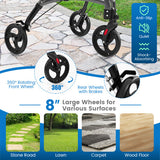 Foldable Rollator Walker with Lightweight Aluminum Frame-Gray
