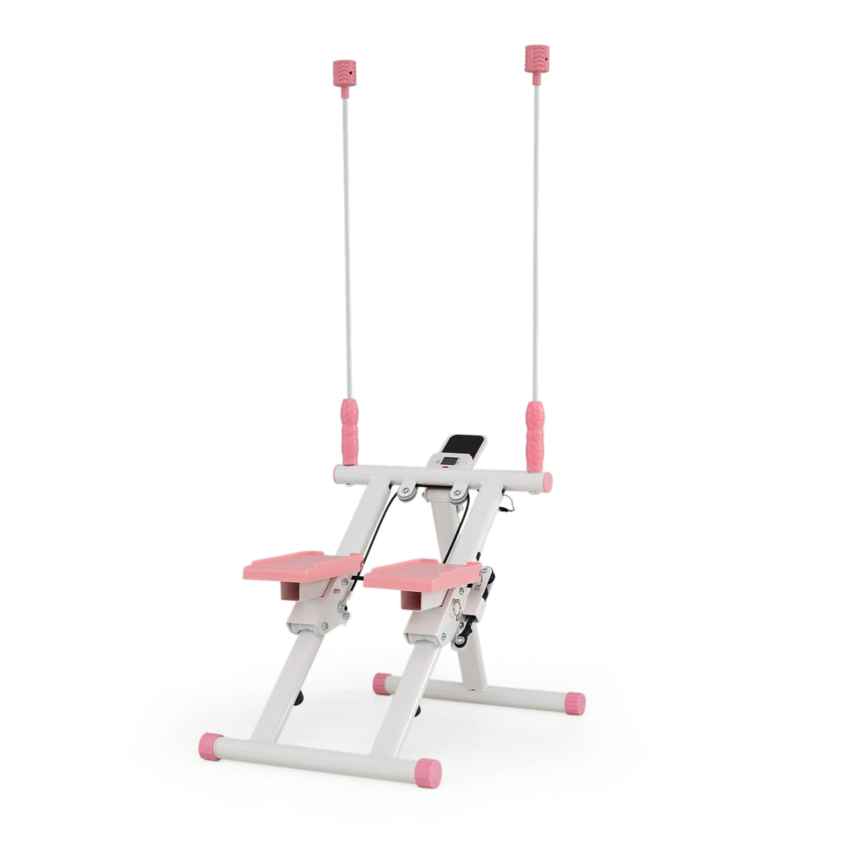 Foldable Stair Stepper with Detachable Handlebar-White