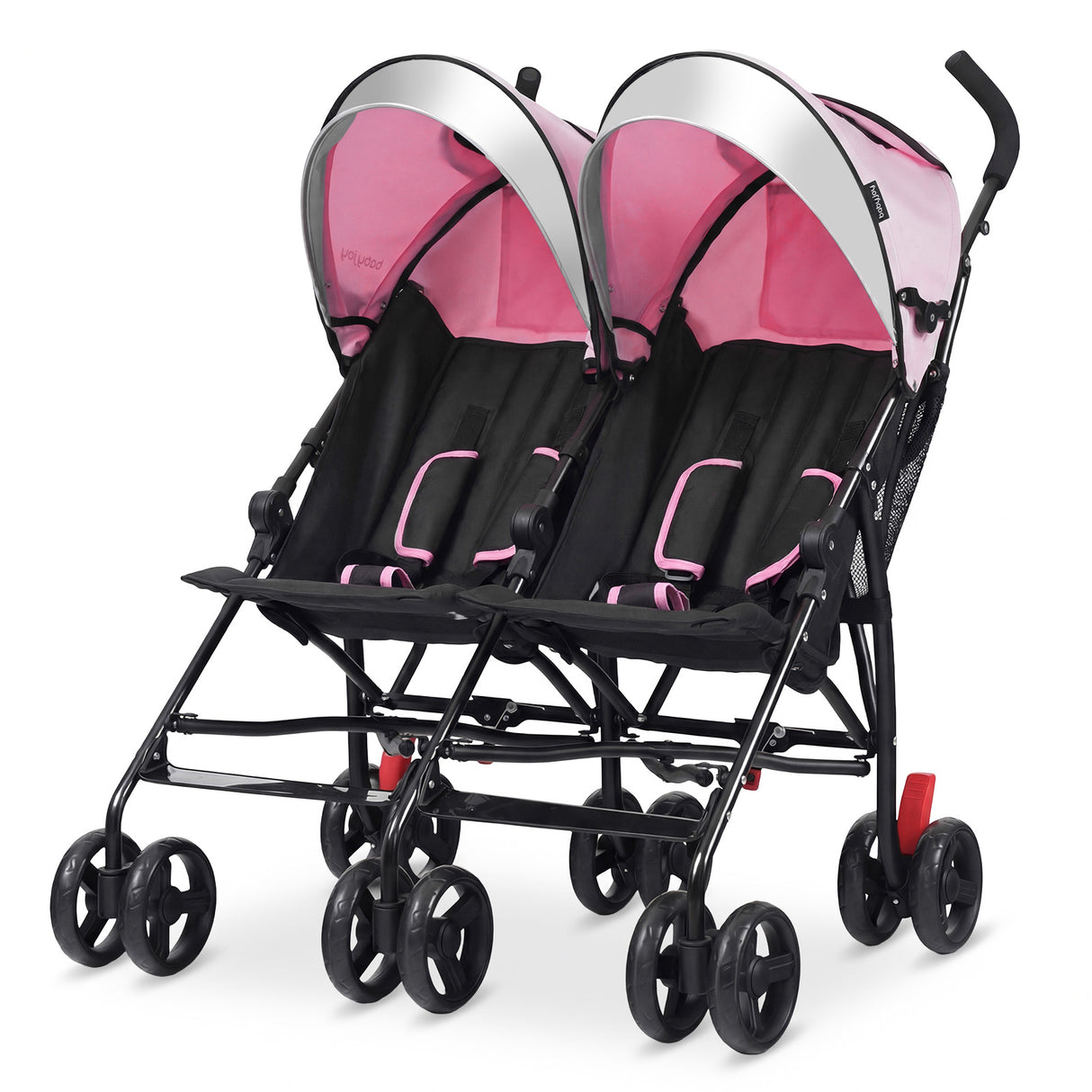 Foldable Twin Baby Double Stroller Ultralight Umbrella Kids Stroller-Black