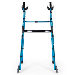 Folding Height Adjustable Walking Frame with Armrest Support-Silver