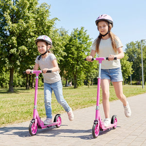 Folding Aluminum Alloy Scooter with 3 Adjustable Heights-Pink