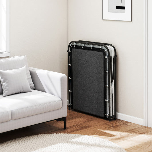 75 x 31 Inch Folding Bed with Mattress Cot Size with Memory Foam