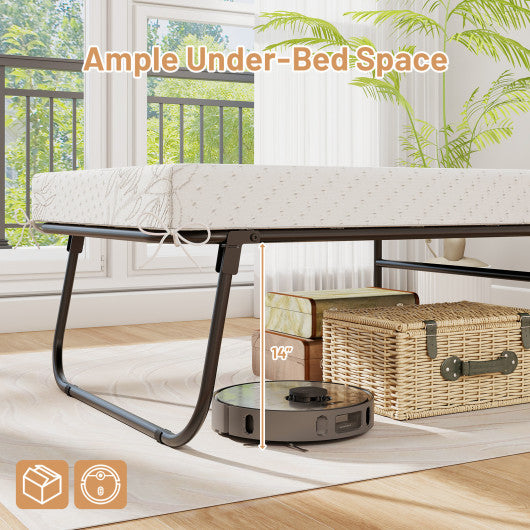 Mid Century Modern Rectangle Coffee Table 2-Tier Accent Table with 2 Open Compartments-White