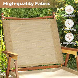 Folding Camp Chairs Set of 2 Lightweight Beach Chairs-Beige