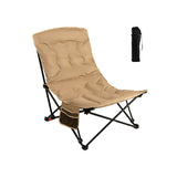 Folding Camping Chair for Adults with Adjustable Backrest and Carrying Bag-Khaki