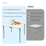 Folding Camping Table with All-Weather HDPE Tabletop and Rustproof Steel Frame-Gray