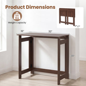Folding Console Table with Foldable Legs-Brown