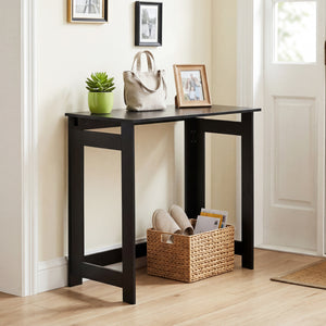 Folding Console Table with Foldable Legs-Black