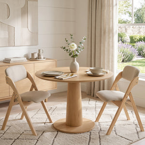 Folding Dining Chairs Set of 2 with Cushion-Beige