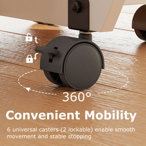 Folding Dining Table 3-in-1 Space-Saving Drop Leaf Kitchen Table with Lockable Wheels-Brown
