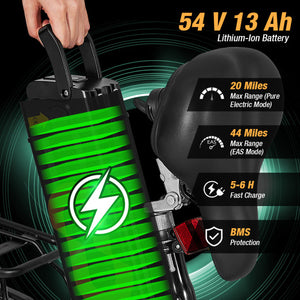 Folding Electric Bicycle for Adults with 20-Inch Fat Tires Snow E-Bike