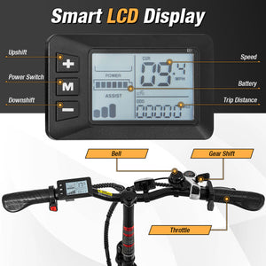 Folding Electric Bicycle for Adults with 20-Inch Fat Tires Snow E-Bike