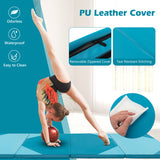 10' x 4' x 2" Folding Exercise Mat with Hook and Loop Fasteners-Blue