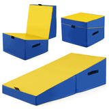 Folding Incline Yoga Gymnastics Tumbling Mat with EPE Foam-Yellow