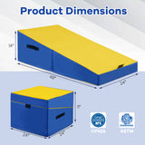 Folding Incline Yoga Gymnastics Tumbling Mat with EPE Foam-Yellow