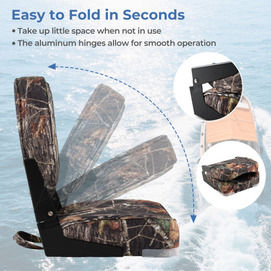 2-Pack Boat Seats Folding Low Back Boat Chairs Waterproof PVC Leather Cabin Seating-Gray