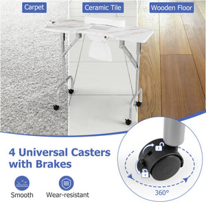 Folding Manicure Nail Table with Electric Dust Collector-Black