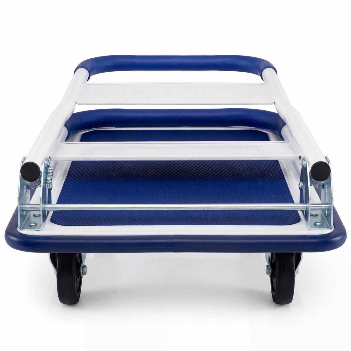 Folding Platform Hand Truck with Collapsible Bed & 4 Wheels for Moving Warehouse-Blue